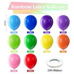 Bright Rainbow Latex Balloons, 100 Pack for Parties