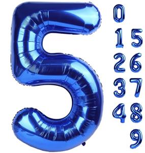 Giant Navy Blue Number 5 Balloon for Birthdays