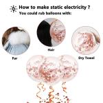 Rose Gold Confetti Balloons for Celebrations - 60 Pack