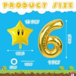 Star and Number 6 Foil Balloons Set