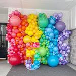 Bright Rainbow Latex Balloons, 100 Pack for Parties