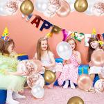 Rose Gold Confetti Balloons for Celebrations - 60 Pack