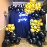 50PCS Black and Gold Confetti Balloons Set