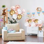 Rose Gold Confetti Balloons for Celebrations - 60 Pack