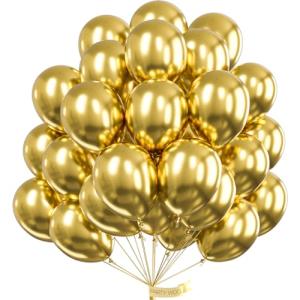 50 Pack Metallic Gold Balloons for Any Celebration