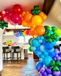 Bright Rainbow Latex Balloons, 100 Pack for Parties