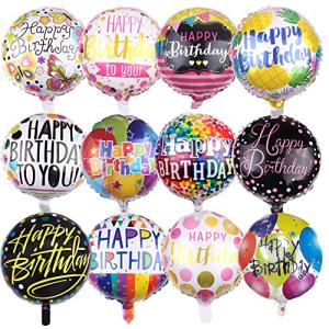 50 Happy Birthday Foil Balloons - 18" Round