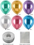 100 Colorful Chrome Metallic Balloons for Parties
