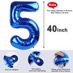 Giant Navy Blue Number 5 Balloon for Birthdays