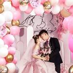 60 Pcs Pink Gold Confetti Balloons for Parties