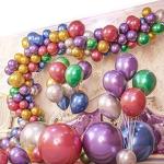 100 Colorful Chrome Metallic Balloons for Parties