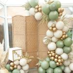 Sage Green and Gold Confetti Balloons Set