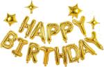 Gold Happy Birthday Banner Balloon Set 16 Inch