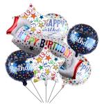 Happy Birthday Balloon Set with Banner and Stars