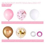 60 Pcs Pink Gold Confetti Balloons for Parties