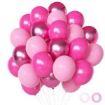 50 Pcs Hot Pink Metallic Balloons for Birthdays