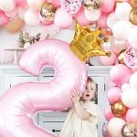 60 Pcs Pink Gold Confetti Balloons for Parties