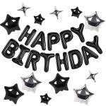 Happy Birthday Banner with Star Balloons Set
