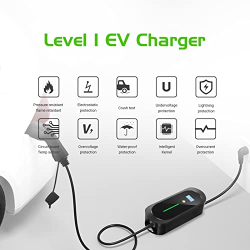 EVCARS 16A Level 1 Portable EV Charger 25Ft