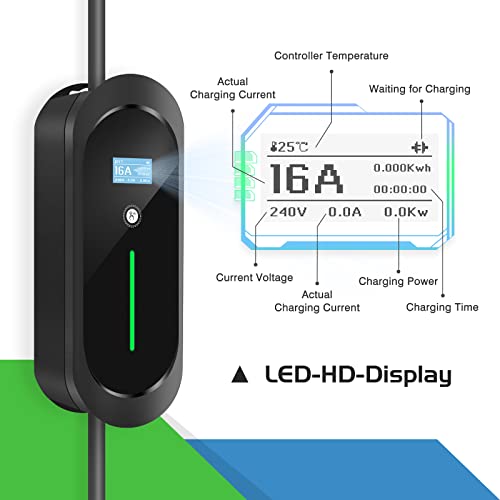 EVCARS 16A Level 1 Portable EV Charger 25Ft