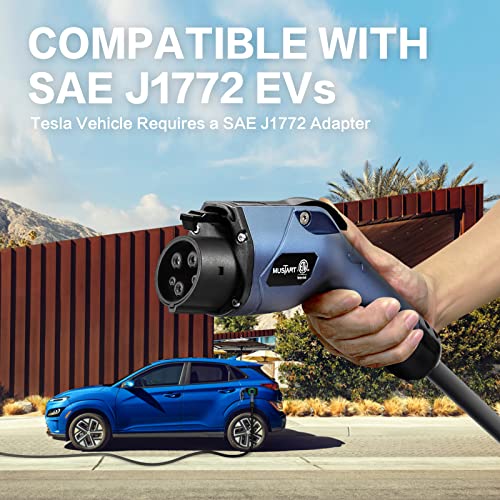 MUSTART Level 2 Portable EV Charger with 25ft Cable