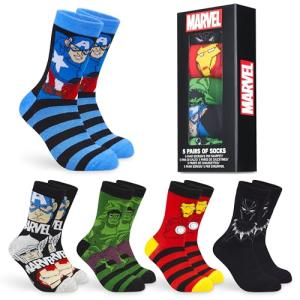Marvel Men's Crew Socks - Superhero Pack of 5