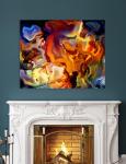 Colorful Abstract Stained Glass Canvas Wall Art