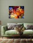 Colorful Abstract Stained Glass Canvas Wall Art