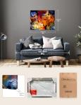 Colorful Abstract Stained Glass Canvas Wall Art