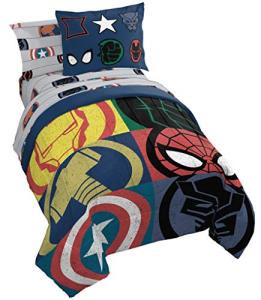 Marvel Avengers Emblems Twin Bed Set - 5 Pieces