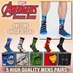 Marvel Men's Crew Socks - Superhero Pack of 5