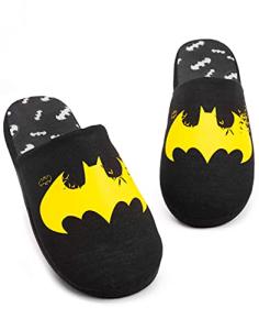 Batman Yellow Logo Slippers for Men 9-10 UK