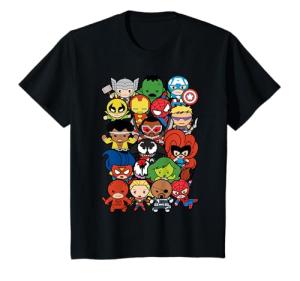 Kawaii Marvel Heroes and Villains Kids T-Shirt