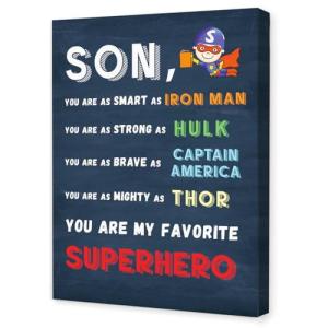 To My Son Superhero Wall Art Decor