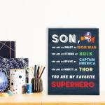To My Son Superhero Wall Art Decor