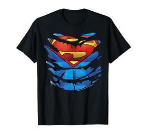 Superman Costume Rip Through T-Shirt for Fans