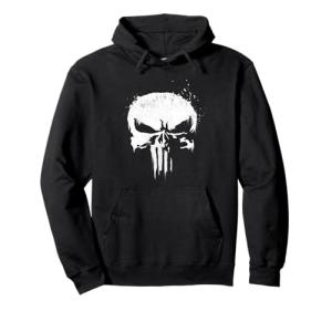 Punisher White Ink Skull Logo Hoodie