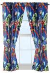Avengers Kids Curtain Set with Tiebacks, Blue