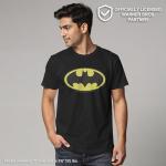 DC Comics Bat Logo T-Shirt - Black/Yellow, XL