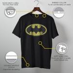 DC Comics Bat Logo T-Shirt - Black/Yellow, XL