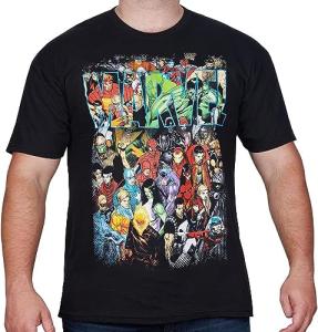 Marvel Comics Hero Team T-Shirt - Black, XXL