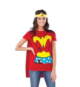 Wonder Woman Costume T-Shirt with Cape & Headband