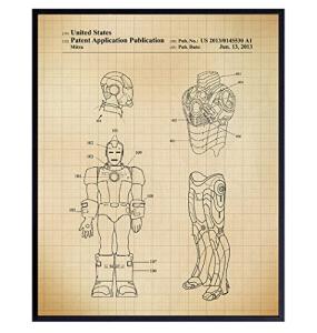 Superheroes Patent Wall Art Print - Unique Home Decor