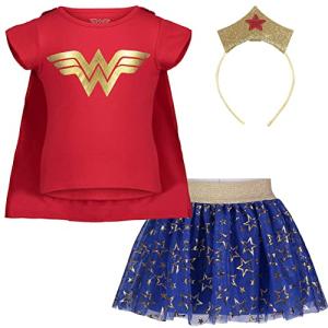 Wonder Woman Big Girls 4 Piece Costume Set