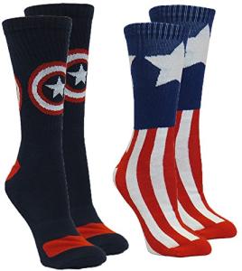 Captain America Athletic Crew Socks - 2 Pairs