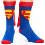 Superman Costume Crew Socks with Cape for Men