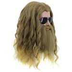 Thor Endgame Long Curly Blonde Wig with Beard