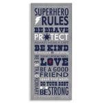 Superhero Rules Typography Canvas Wall Art
