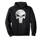 Punisher Skull Graphic Distressed Hoodie