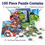 Superhero 100-Piece Kids Puzzle in Metal Box